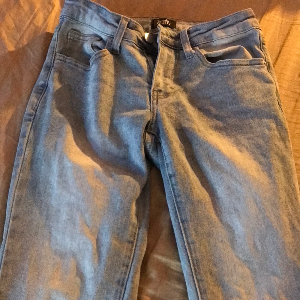 size 0 light wash blue jeans